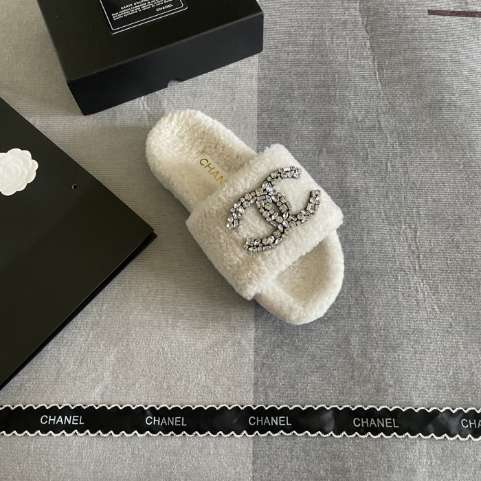 Women's flat wool indoor slippers, size 35-41, SS50-1843