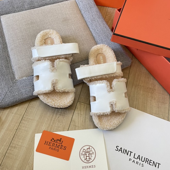Women's flat wool indoor slippers, size 34-43, SS50-1891