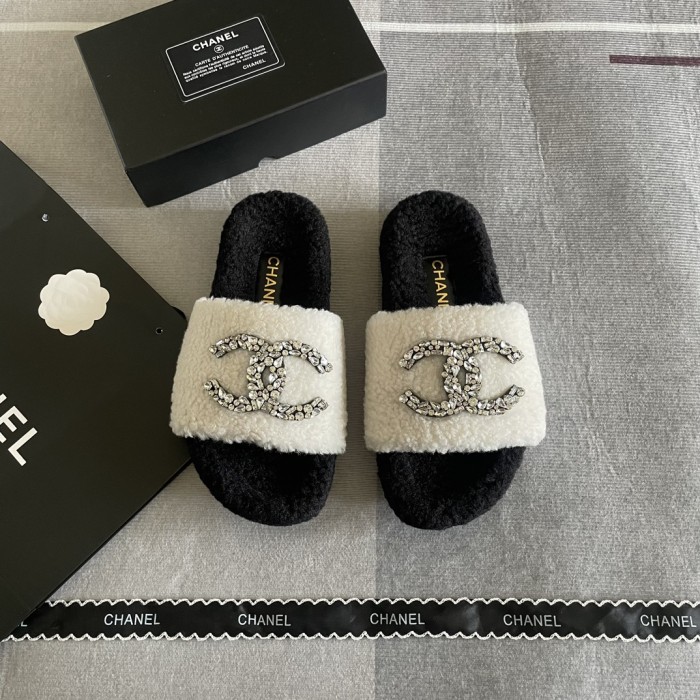 Women's flat wool indoor slippers, size 35-41, SS50-1846
