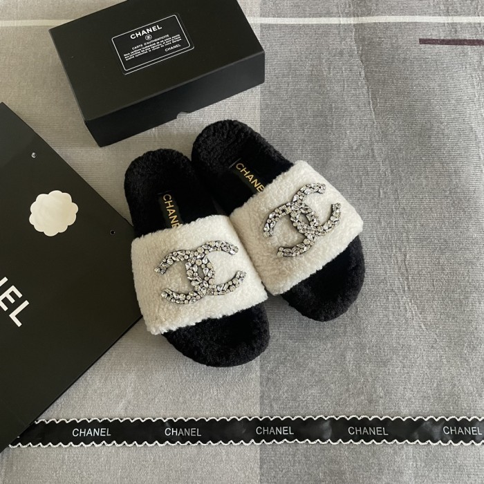 Women's flat wool indoor slippers, size 35-41, SS50-1846