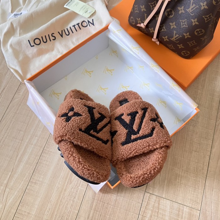 Women's flat wool indoor slippers, size 35-42, SS50-1881