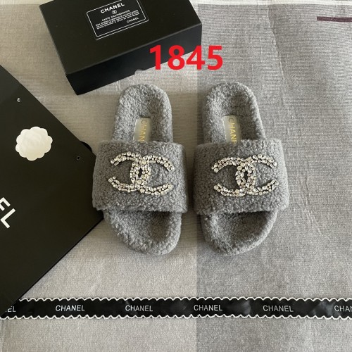 Women's flat wool indoor slippers, size 35-41, SS50-1845