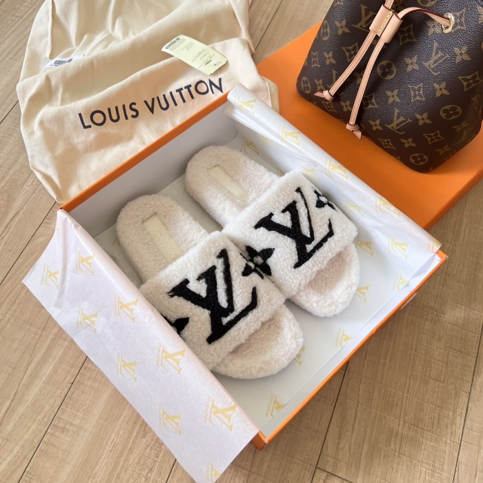 Women's flat wool indoor slippers, size 35-42, SS50-1883