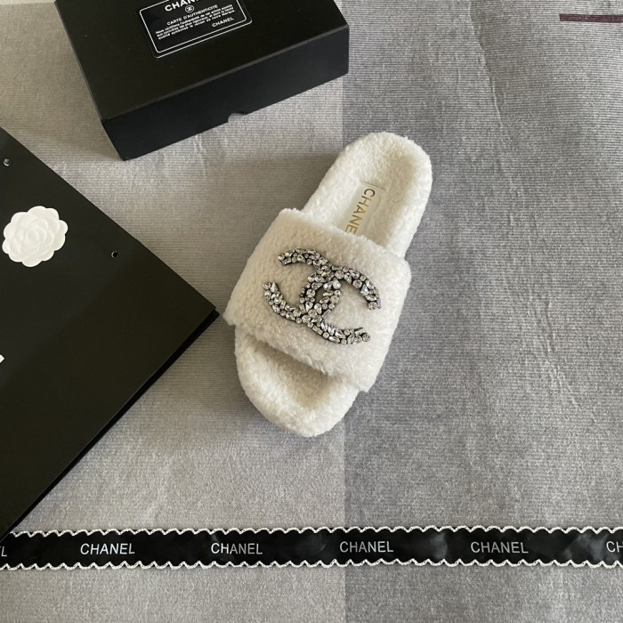 Women's flat wool indoor slippers, size 35-41, SS50-1843