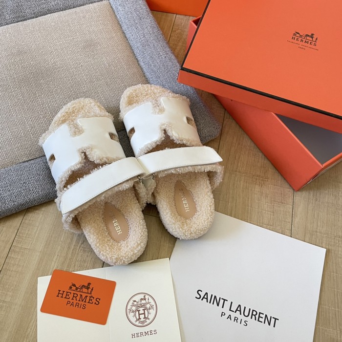 Women's flat wool indoor slippers, size 34-43, SS50-1891
