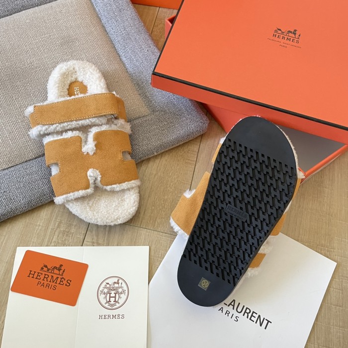 Women's flat wool indoor slippers, size 34-43, SS50-1889