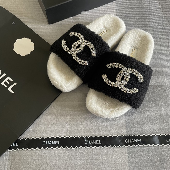 Women's flat wool indoor slippers, size 35-41, SS50-1844