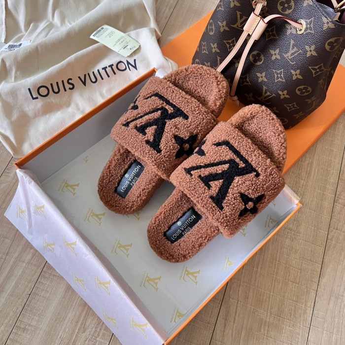 Women's flat wool indoor slippers, size 35-42, SS50-1881