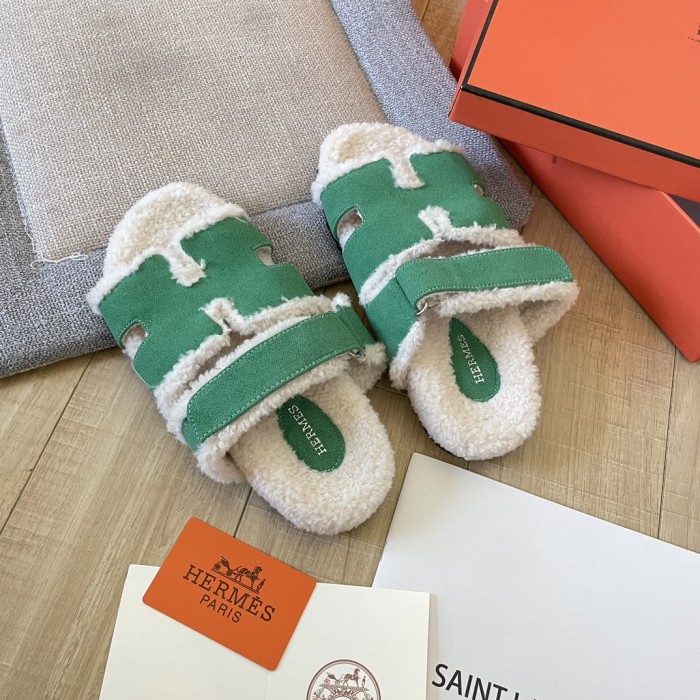 Women's flat wool indoor slippers, size 34-43, SS50-1893