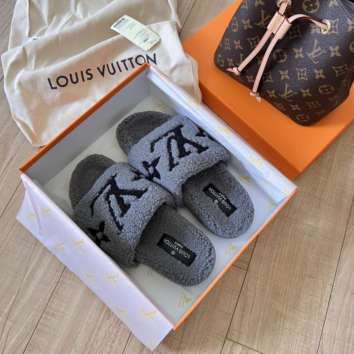 Women's flat wool indoor slippers, size 35-42, SS50-1885