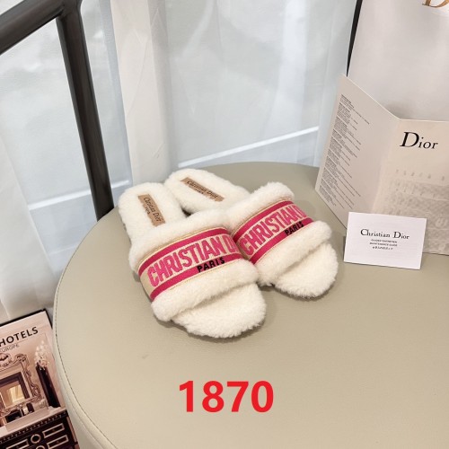 Women's flat wool indoor slippers, size 35-42, SS50-1870