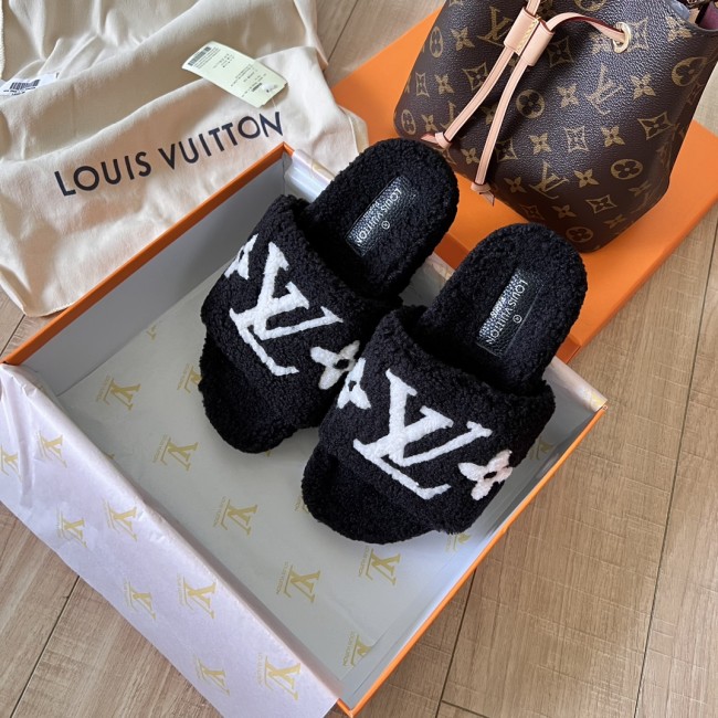 Women's flat wool indoor slippers, size 35-42, SS50-1880