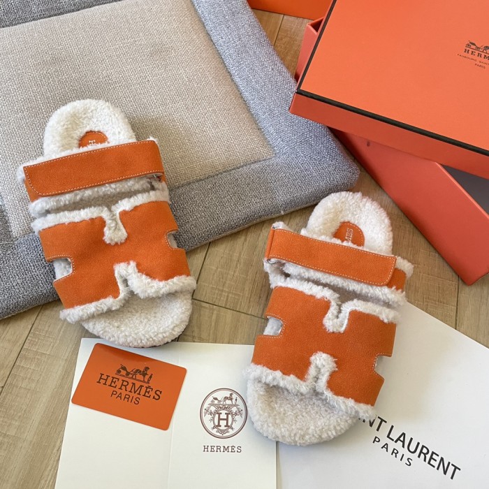 Women's flat wool indoor slippers, size 34-43, SS50-1888