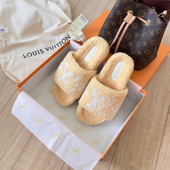 Women's flat wool indoor slippers, size 35-42, SS50-1873
