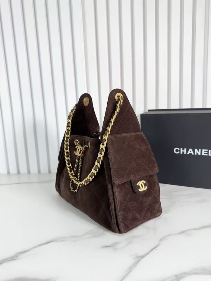 Velvet-finish leather bag ,5A ,size 30x26x14cm,no box,  B110-420