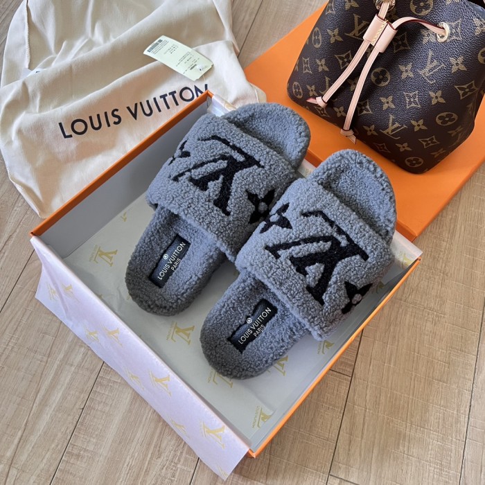 Women's flat wool indoor slippers, size 35-42, SS50-1885