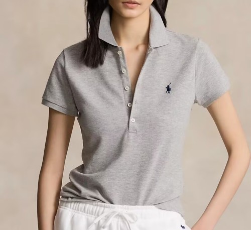 Women's cotton embroidered collared short-sleeved T-shirt,please size one up,CL25-322-328