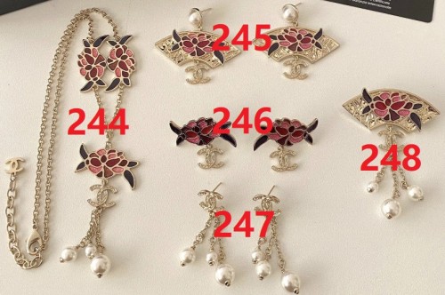 Earring brooch necklace jewelry ,with box, J25-244-248