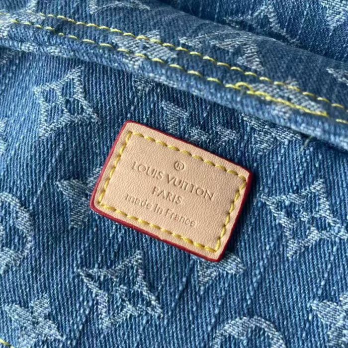 Denim and Split leather bag ,4A ,size 27*18*3 cm,  B88-771