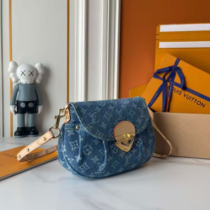 Denim and Split leather bag ,4A ,size 27*18*3 cm,  B88-771