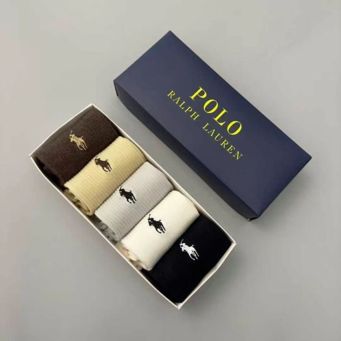 Embroidery breathable sports cotton socks for men women， 5 pairs of 1 box. free size,CL15.5-151