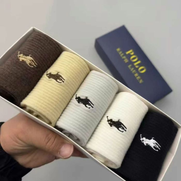 Embroidery breathable sports cotton socks for men women， 5 pairs of 1 box. free size,CL15.5-151