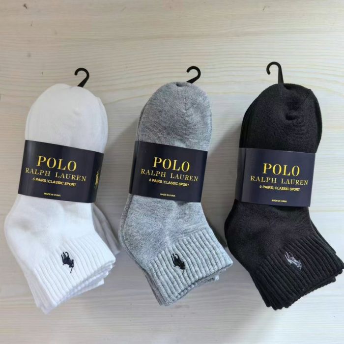 Embroidery breathable sports cotton socks for men， 6 pairs. no box, size 38-46,CL15.5-153