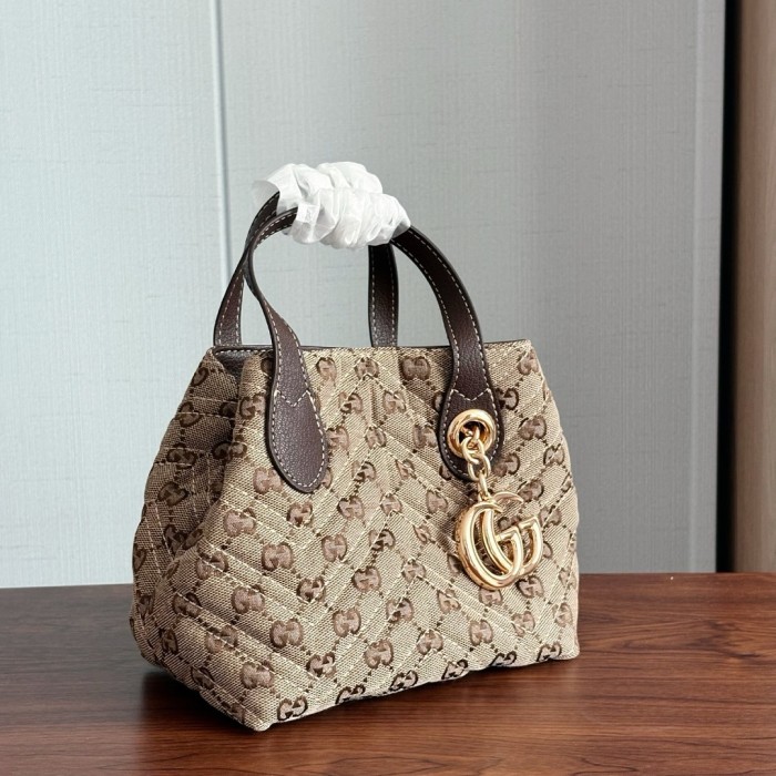 Split leather canvas bag ,4A ,size 17.5*17*12.5cm, no box, B75-495