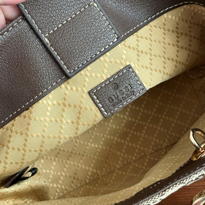 Split leather canvas bag ,4A ,size 17.5*17*12.5cm, no box, B75-495