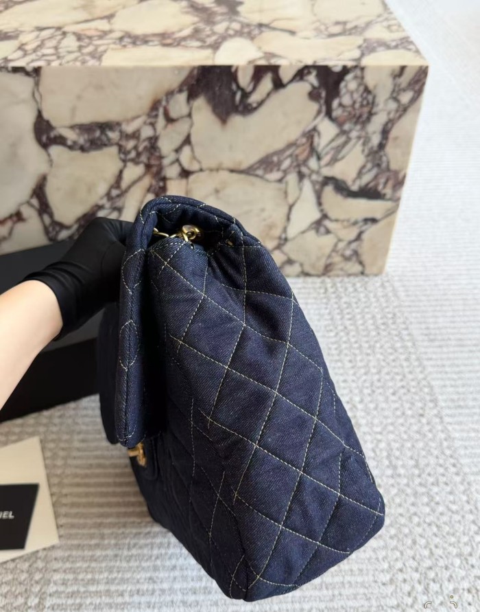 Denim fabric Split leather bag,4A,no box,size 38*28cm,B88-422