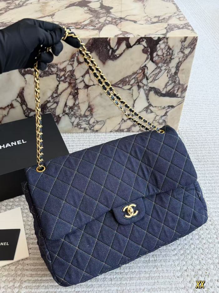 Denim fabric Split leather bag,4A,no box,size 38*28cm,B88-422