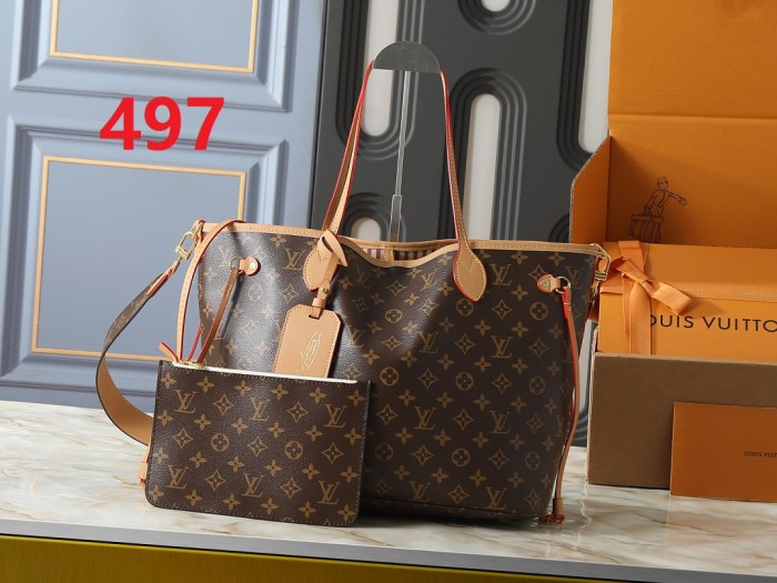 Split leather Neverfull Inside Out MM bag,4A,no box,size 32 x 28 x 14cm,B75-497