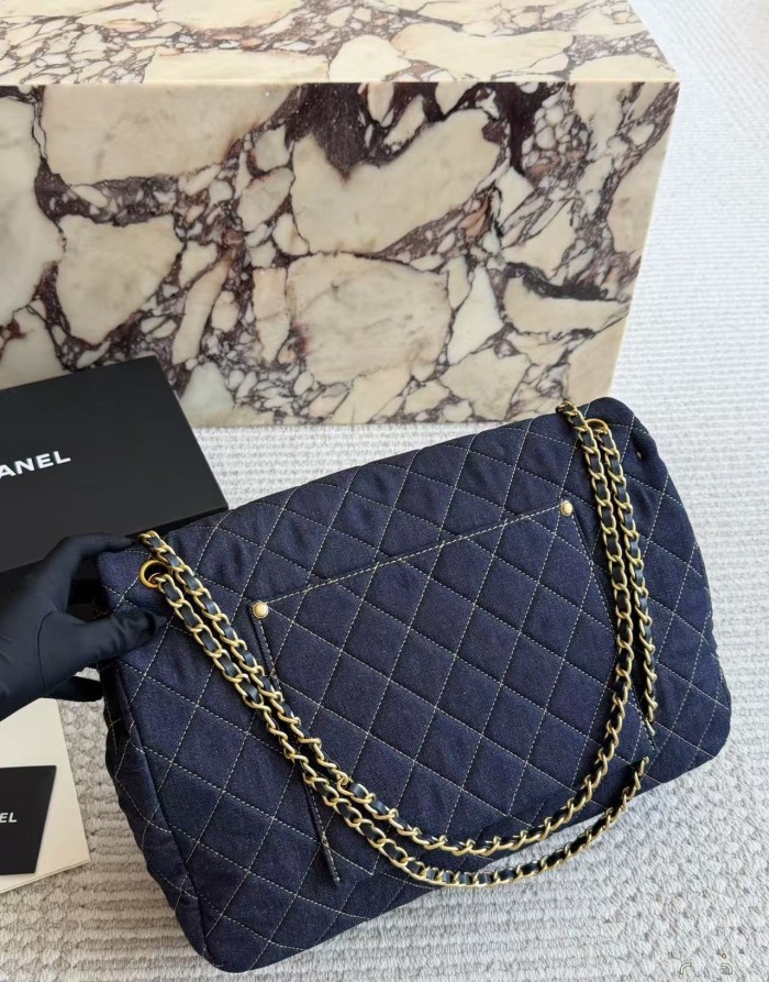 Denim fabric Split leather bag,4A,no box,size 38*28cm,B88-422