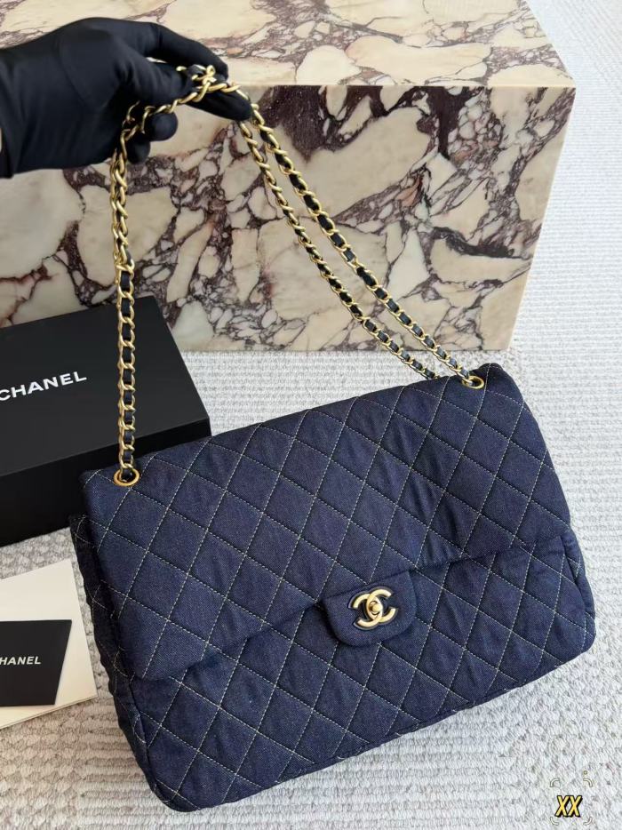 Denim fabric Split leather bag,4A,no box,size 38*28cm,B88-422