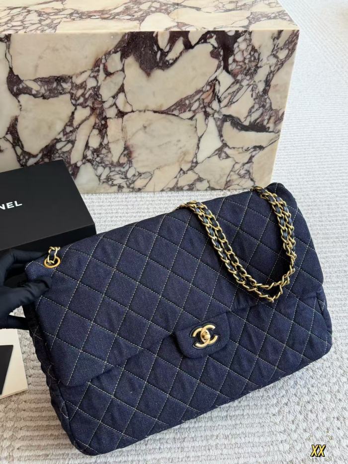 Denim fabric Split leather bag,4A,no box,size 38*28cm,B88-422