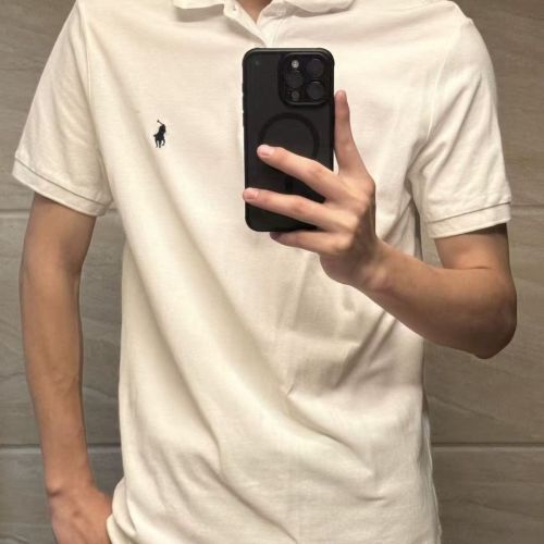 Men's cotton embroidered collared short-sleeved T-shirt,CL25-329-333