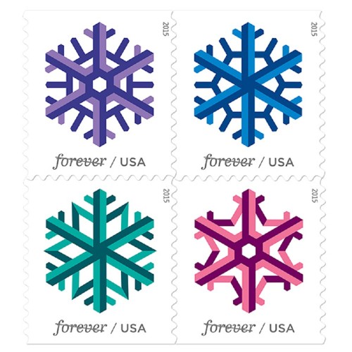 Geometric Snowflakes 2015 - 5 Booklets / 100 Pcs