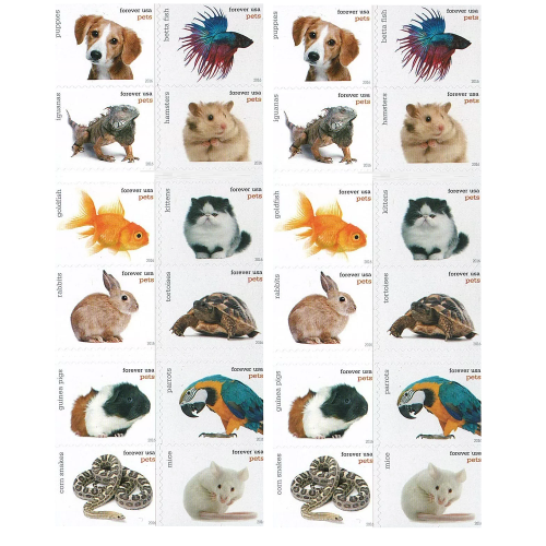 Pets 2016 - 5 Booklets / 100 Pcs