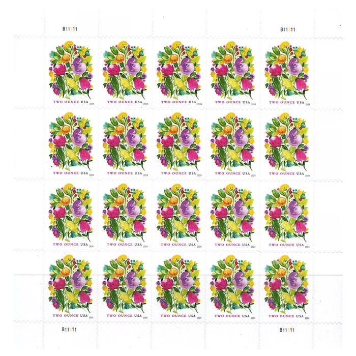 Wedding Blooms 2024 - 5 Sheets / 100 Pcs