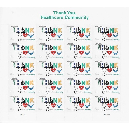 Thank You Healthcare Community 2024 - 5 Sheets / 100 Pcs