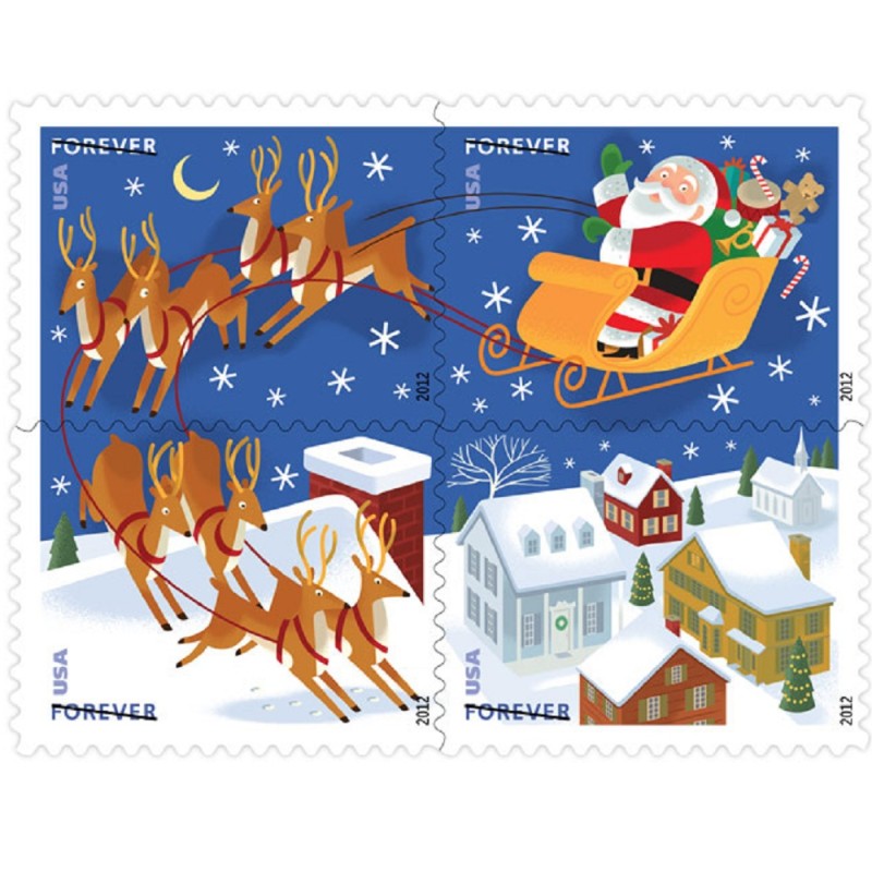 Santa and Sleigh 2012 - 5 Booklets / 100 Pcs