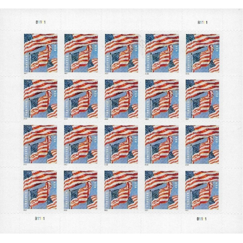 Flag 2022 Sheet - 5 Sheets / 100 Pcs