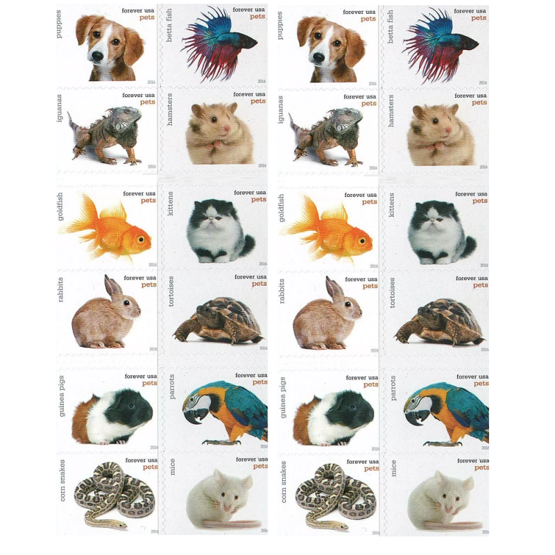 Pets 2016 - 5 Booklets / 100 Pcs