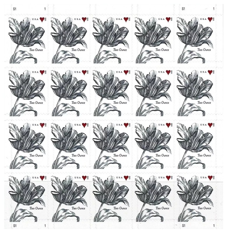 Vintage Tulip 2015 - 5 Sheets / 100 Pcs