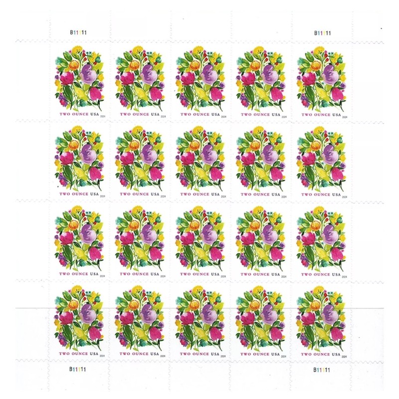 Wedding Blooms 2024 - 5 Sheets / 100 Pcs