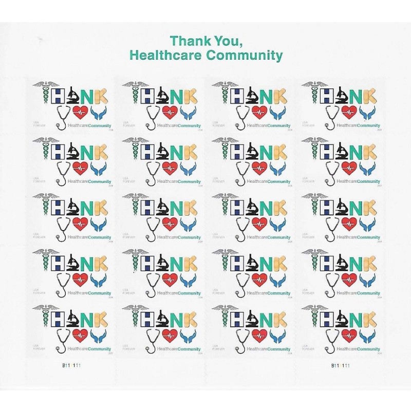 Thank You Healthcare Community 2024 - 5 Sheets / 100 Pcs