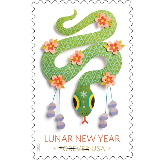 Lunar New Year: Snake - 5 Sheets / 100 Pcs