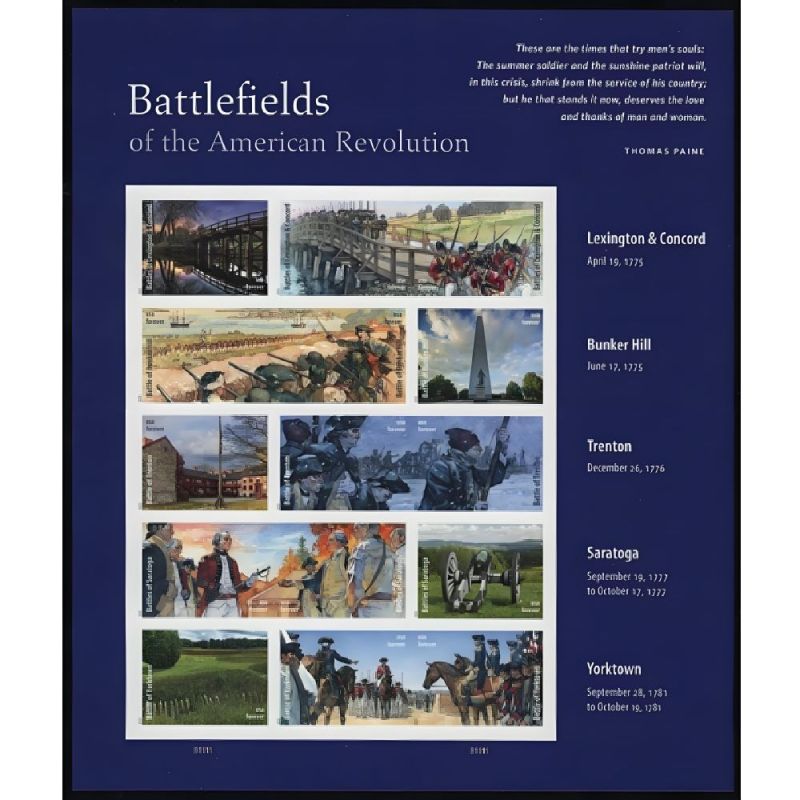 Am. Rev. Battlefields 2025 - 5 Sheets / 75 Pcs