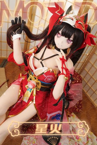MOZU DOLL モズドール148cm Cカップ 星火ちゃん（花火コス） シリコン製頭部 ビニール製頭部 TPE製ボディ 肌色＆眼球色＆メイク＆ウィッグ＆衣装は宣材写真と同じ