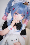 MOZU DOLL 【A級】魔族人形フィギュア 121cm 兔子洞ちゃん 大胸 ソフトビニール製頭部 TPE製ボディ ハート目 メイド服 宣材写真と同じ 着せ替え人形 ラブドール